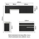 Ver imagem 4 de Armário de Cozinha Completa 240cm Branco/Preto Glamy Madesa 07