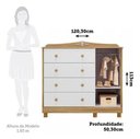Ver imagem 2 de Cômoda Infantil Elô Peroba Branco Amêndoa MDF 1 Porta Vidro
