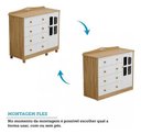 Ver imagem 5 de Cômoda Infantil Elô Peroba Branco Amêndoa MDF 1 Porta Vidro