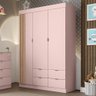 Guarda Roupa Infantil Ayla 3 Portas e 4 Gavetas Rosê Acetinado - Phoenix Baby - 2