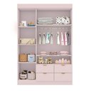 Ver imagem 3 de Guarda Roupa Infantil Ayla 3 Portas e 4 Gavetas Rosê Acetinado - Phoenix Baby