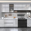 Ver imagem 3 de Revestimento Adesivo Diy Cozinha Fácil de Instalar Prata Linho 5m