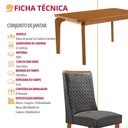 Ver imagem 3 de Mesa de Jantar Liz 6 Lugares Retangular MDF 180cm Grafite e Naturalle Moderna
