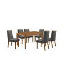 Ver imagem 4 de Mesa de Jantar Liz 6 Lugares Retangular MDF 180cm Grafite e Naturalle Moderna