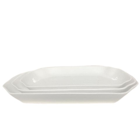 Jogo Travessas Porcelana New Bone Filipinas Branco 3un Lyor