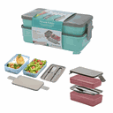 Ver imagem 1 de Marmita Prática Divisórias Organizadora Kit Com Talher - Azul