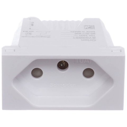Módulo Tomada 2 Pinos + Terra 10 Amperes 250 Volts Branco Orion - S70202104 - Schneider Modulo Tomad