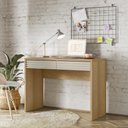Ver imagem 2 de Escrivaninha com Ripado Samambaia 2 Gavetas 109cm CabeCasa MadeiraOriginals Carvalho E Off White
