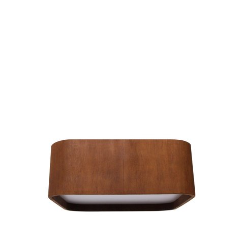 Lustre Plafon Madeira Arredondado 30x30cm Mel