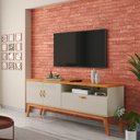 Ver imagem 2 de Rack Estante Sirius 1.6 3 Portas para Tv até 60 Polegadas Off White com Cinamomo
