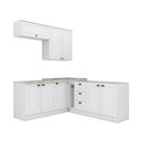 Ver imagem 2 de Cozinha Completa Modulada 6 Peças 8 Portas 3 Gavetas Emily Espresso Móveis Branco/Calcare