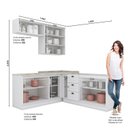 Ver imagem 3 de Cozinha Completa Modulada 6 Peças 8 Portas 3 Gavetas Emily Espresso Móveis Branco/Calcare