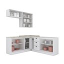 Ver imagem 4 de Cozinha Completa Modulada 6 Peças 8 Portas 3 Gavetas Emily Espresso Móveis Branco/Calcare