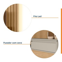 Painel Home Samambaia Para TV até 65 Polegadas com Kit LED CabeCasa MadeiraMadeira - 3