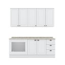 Ver imagem 2 de Cozinha Compacta Modulada 4 Peças com Balcão para Forno de Embutir Emily Branco/Calcare