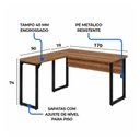 Ver imagem 3 de Mesa em L (Mesa 1,70m + Mesa Auxiliar) c/ Gavetas Workstart Nogal Sevilha/Preto 24479