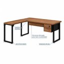 Ver imagem 2 de Mesa em L (Mesa 1,70m + Mesa Auxiliar) c/ Gavetas Workstart Nogal Sevilha/Preto 24479
