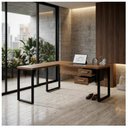 Ver imagem 1 de Mesa em L (Mesa 1,70m + Mesa Auxiliar) c/ Gavetas Workstart Nogal Sevilha/Preto 24479