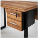 Ver imagem 7 de Mesa em L (Mesa 1,70m + Mesa Auxiliar) c/ Gavetas Workstart Nogal Sevilha/Preto 24479