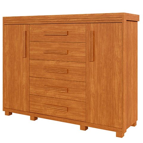 Cômoda Sapateira Grande 2 Portas 5 Gavetas Hanna Nature