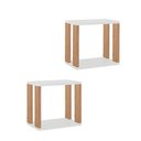 Ver imagem 2 de Nichos Industriais 30cm 2 Unidades Dalla Costa 100% Mdf Cor:off White com Freijó