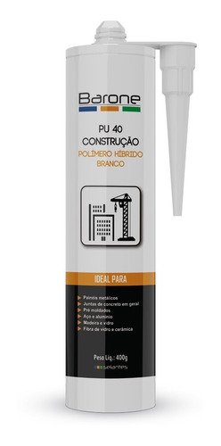 5x Selante Poliuretano Barone Pu 40 Construção Branco 400g - 2