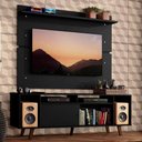 Ver imagem 1 de Rack Madesa Cancun com Pés e Painel para Tv até 65 Polegadas - Preto/preto 8nd8