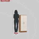 Ver imagem 5 de Armário Multiuso 2 Portas 3 Prateleiras Viena Bege/Amendola Touch/Off White