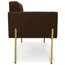 Ver imagem 7 de Poltrona para Sala Pé Metal Dourado Kit 2 Ana Suede Marrom - Ibiza