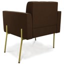 Ver imagem 6 de Poltrona para Sala Pé Metal Dourado Kit 2 Ana Suede Marrom - Ibiza