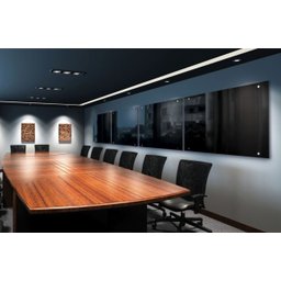 Painel Lousa De Vidro Temperado preta 120x100cm com led - 5