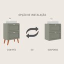 Ver imagem 2 de Gabinete para Banheiro com Tampo Cuba e Espelho 60cm Retro Mdf Verde Milano - On Móveis