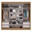 Ver imagem 4 de Guarda Roupa Casal 100% MDF Toquio 2 Portas de Correr 4 Gavetas Espresso Móveis Branco/Freijó/Off White