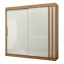 Ver imagem 3 de Guarda Roupa Casal 100% MDF Toquio 2 Portas de Correr 4 Gavetas Espresso Móveis Branco/Freijó/Off White
