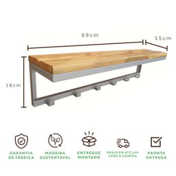 Cabideiro Strassis Design Sd-5005 Champanhe - 6