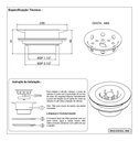 Ver imagem 2 de Válvula Americana para Pias Cozinha Rose Metal 3.1/2