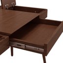 Ver imagem 6 de Escrivaninha Mesa Escritório com Gaveta Nichos e Porta-Canetas Joy 111,2cm MDF Castanho Mar