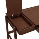 Ver imagem 5 de Escrivaninha Mesa Escritório com Gaveta Nichos e Porta-Canetas Joy 1 Gaveta 111,2cm MDF Castanho