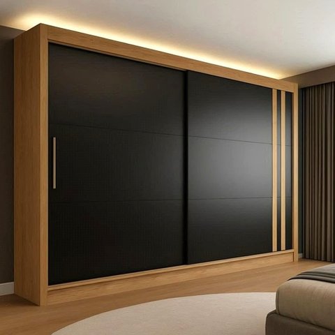 Guarda Roupa Casal 100% MDF Toquio 2 Portas de Correr 4 Gavetas Espresso Móveis