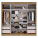 Ver imagem 4 de Guarda Roupa Casal 100% MDF Toquio 2 Portas de Correr 4 Gavetas Espresso Móveis Preto/Freijó/Nero