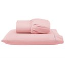 Ver imagem 1 de Roupa de Cama Solteiro 400 Fios 2 Peças 100% Toque Macio Cor:rosa