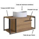 Ver imagem 6 de Gabinete Suspenso para Banheiro 80cm P1019 Mel com Cuba Berlin Branca