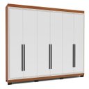Ver imagem 2 de Roupeiro Casal Valência 6 Portas 4 Gavetas 242x214cm Freijó/Branco 240834