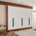 Ver imagem 1 de Roupeiro Casal Valência 6 Portas 4 Gavetas 242x214cm Freijó/Branco 240834