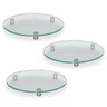 Kit com 3 Prato Vidro Redondo Porta Bolo com Regulagem 35x3,5cm - 1
