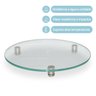 Kit com 3 Prato Vidro Redondo Porta Bolo com Regulagem 35x3,5cm - 3