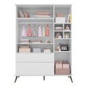 Ver imagem 7 de Guarda Roupa Infantil Retrô Alice 3 Portas e 2 Gavetas Branco - Pr Baby