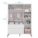 Ver imagem 4 de Guarda Roupa Infantil Retrô Alice 3 Portas e 2 Gavetas Branco - Pr Baby