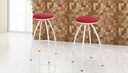 Ver imagem 1 de Kit 2 Banquetas sem Encosto de 70cm:vermelho/branco