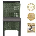 Ver imagem 3 de 4 Banqueta em Alumínio Roma Preta Corda Náutica Tecido 11 Verde